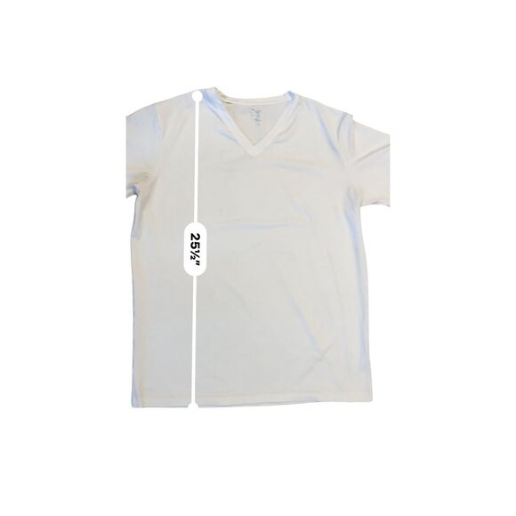 TRAUXIT super soft short sleeve white V-neck athleisure undershirt top XL - Picture 4 of 7
